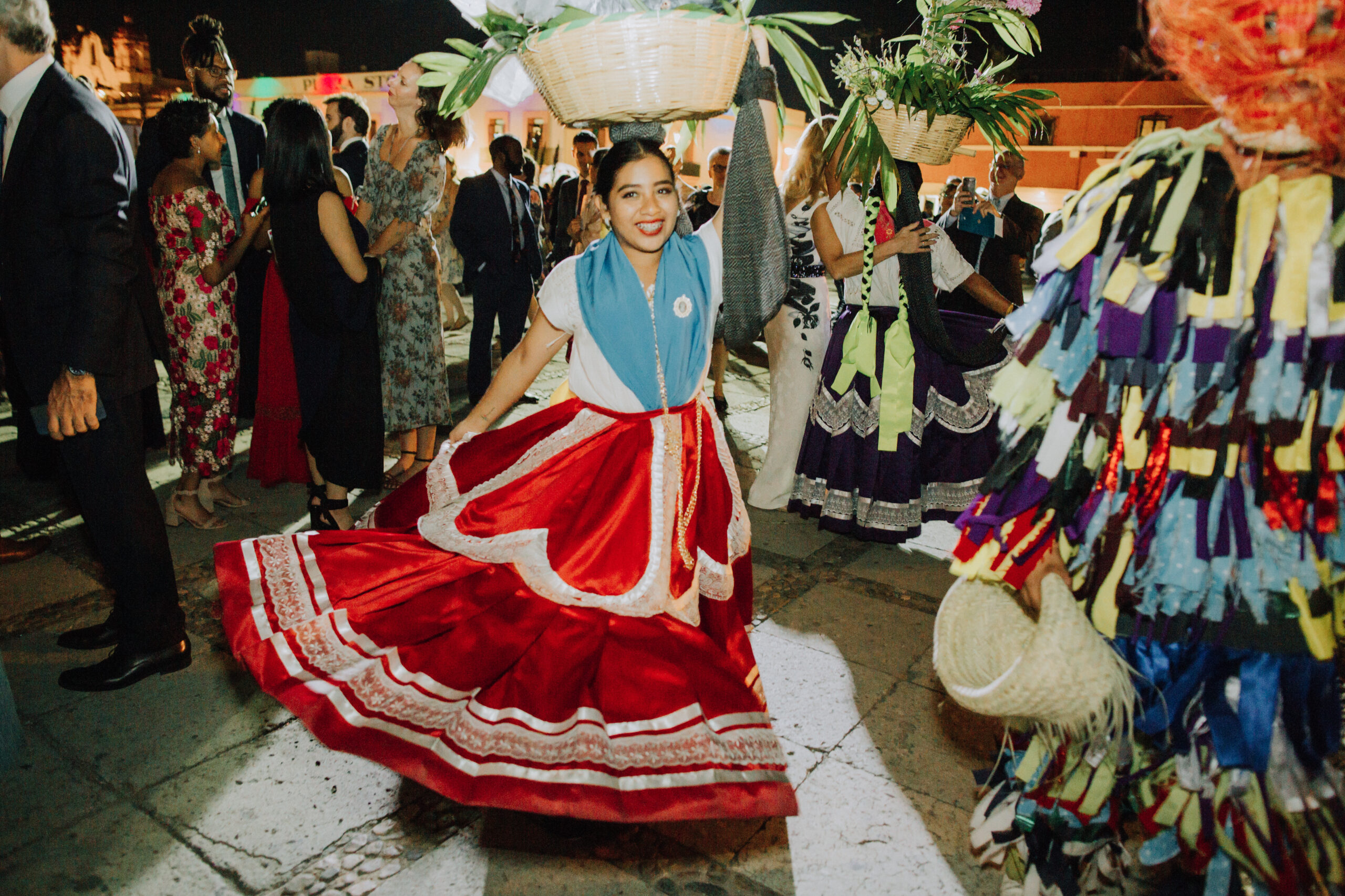 dancers celebrate after the dreamy Oaxaca wedding 