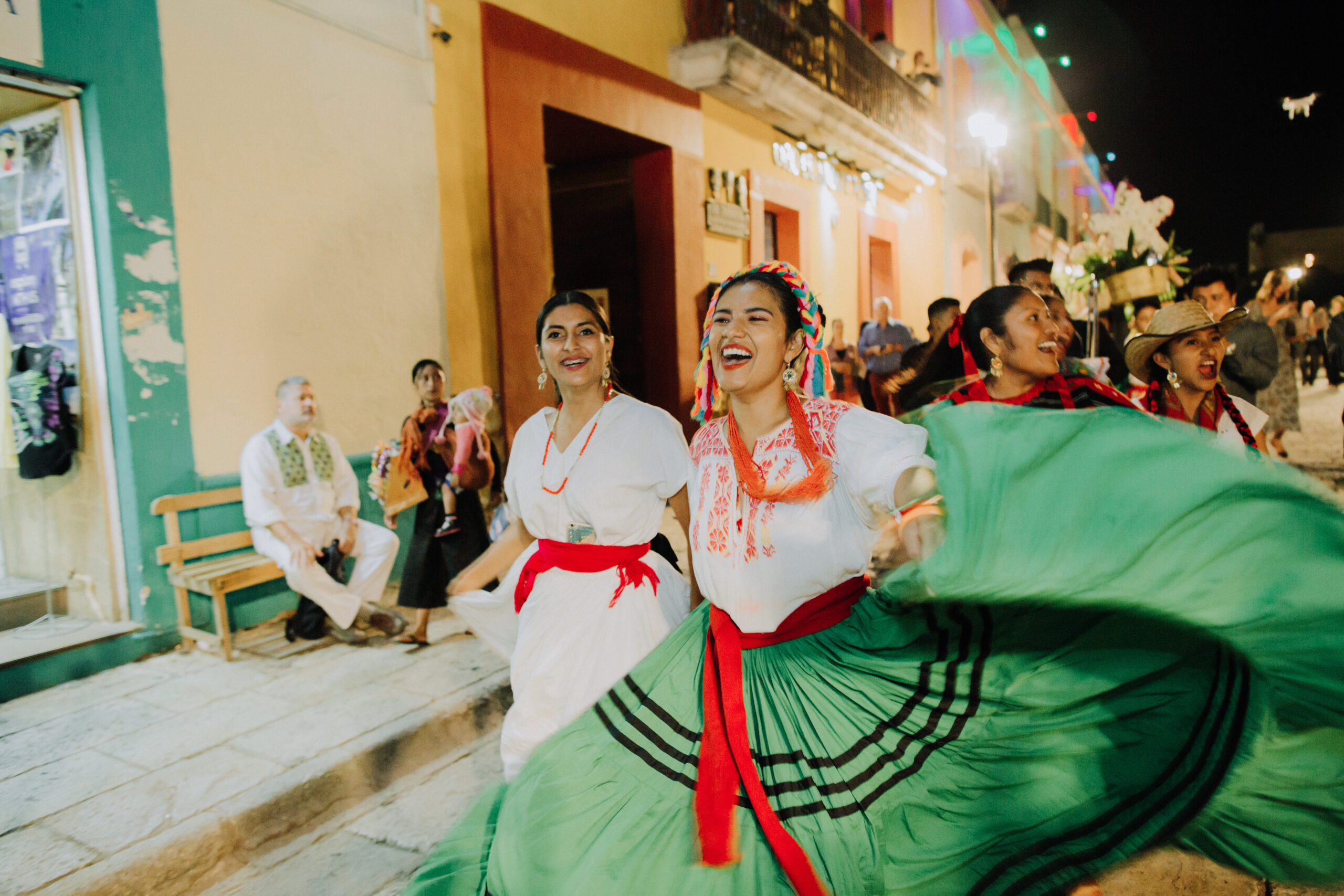 dancers celebrate after the dreamy Oaxaca wedding 