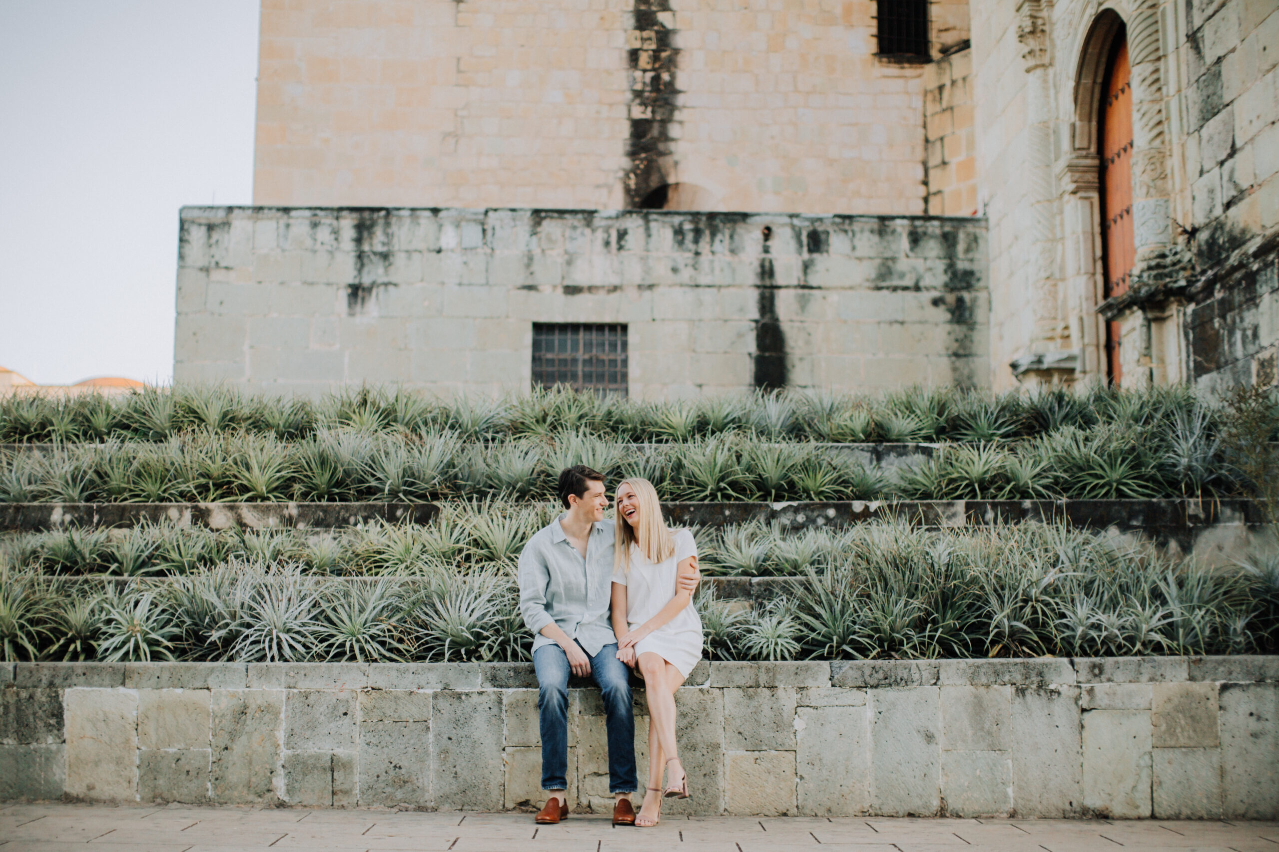 stunning Oaxaca City Engagement Photos with stunning architecture as a backdrop!