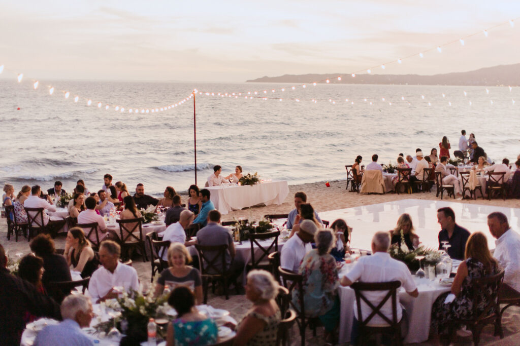 beach wedding reception at puerto vallarta.