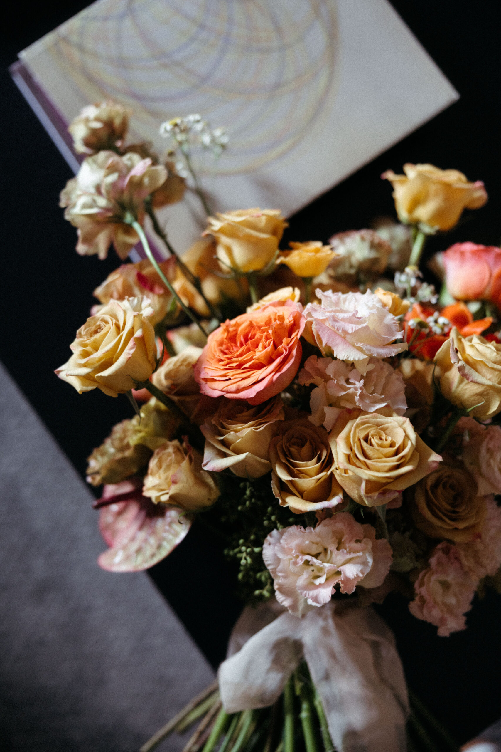 Beautiful yellow, pink and white colored bouquet from Mexico City wedding!  