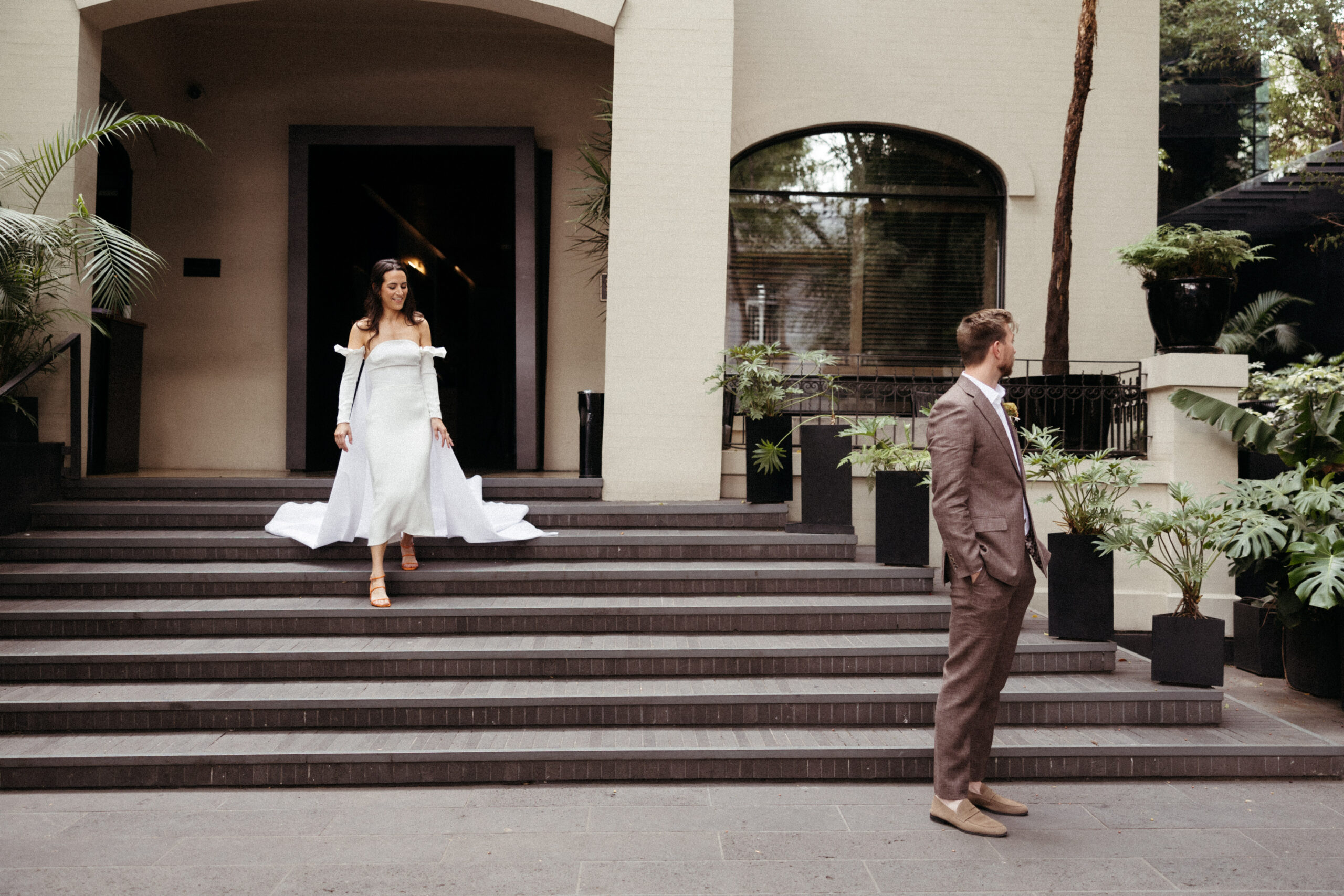Stunning bride and groom prepare for their first look photos!