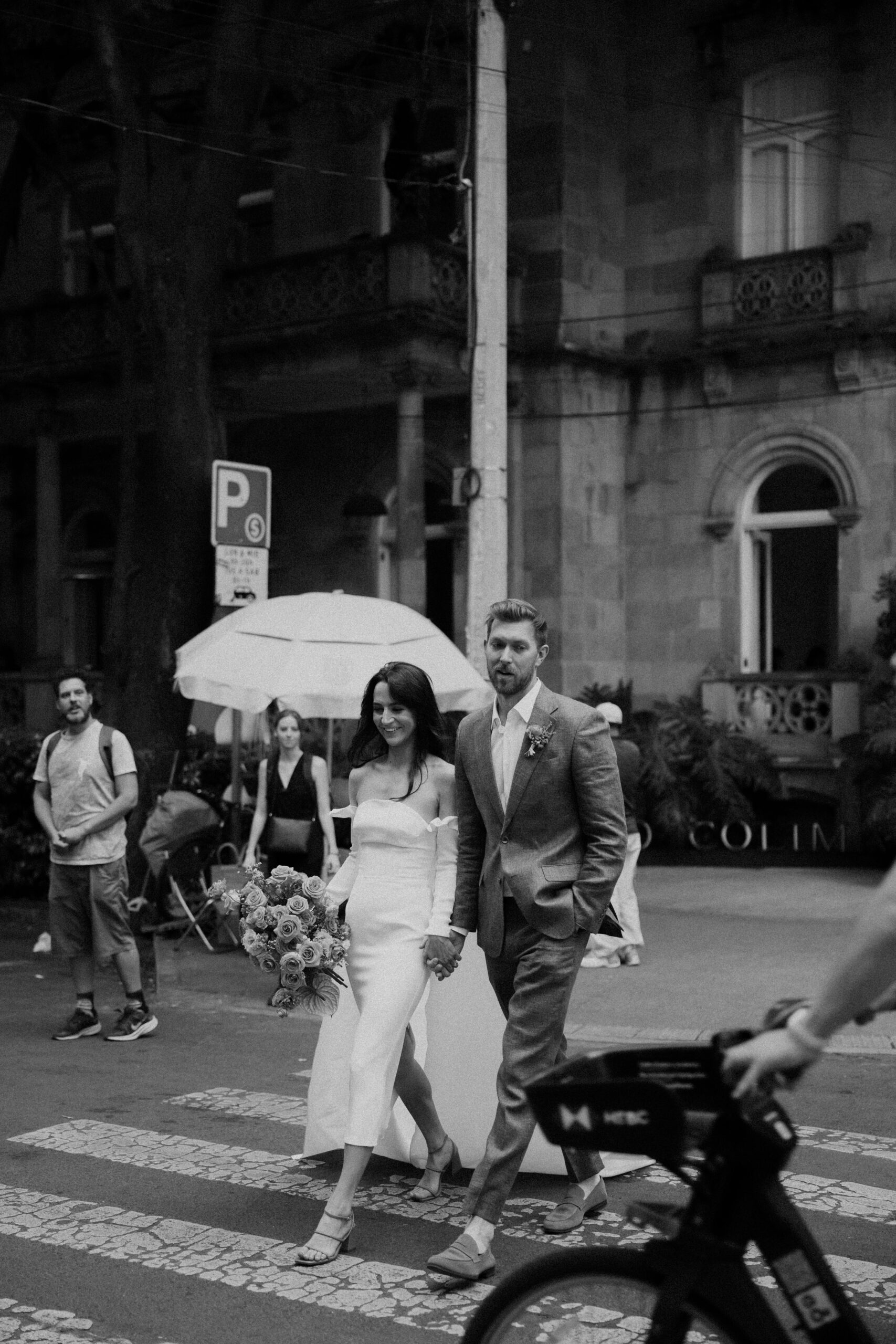 Beautiful bride and groom exit their wedding ceremony at Salon Barcelona in Mexico City, Mexico!