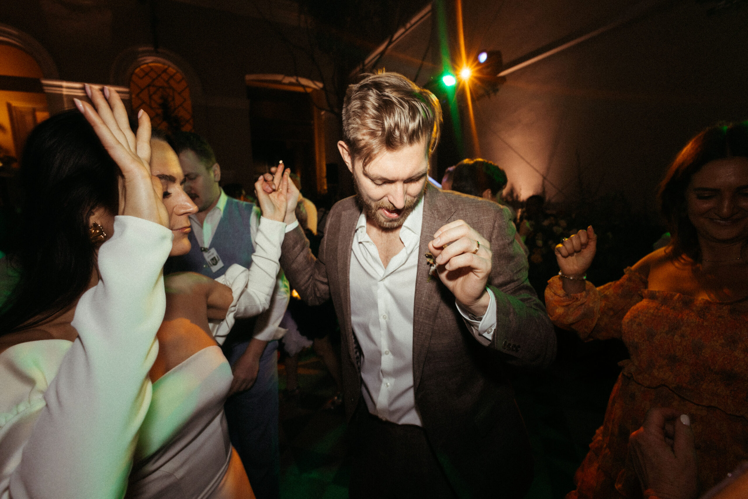 Bride and groom share a dance with their guests during their dreamy reception at Salon Barcelona in Mexico City, Mexico!