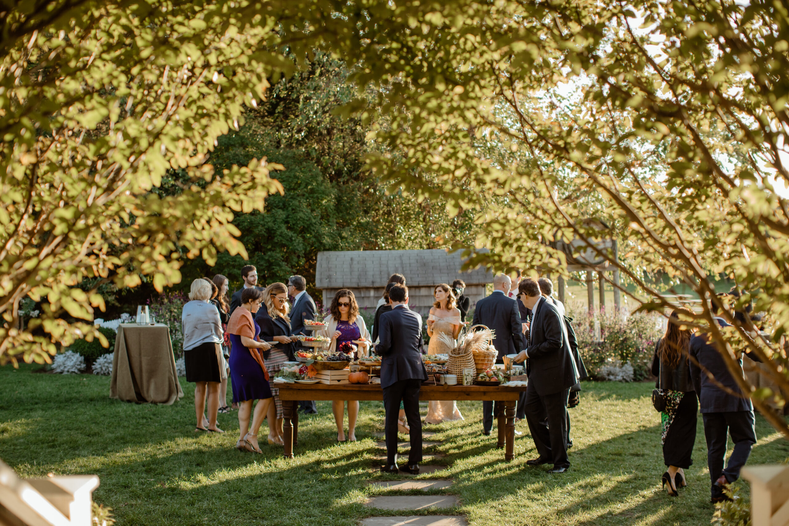 Wedding guests celebrate the stunning Bedell winery wedding