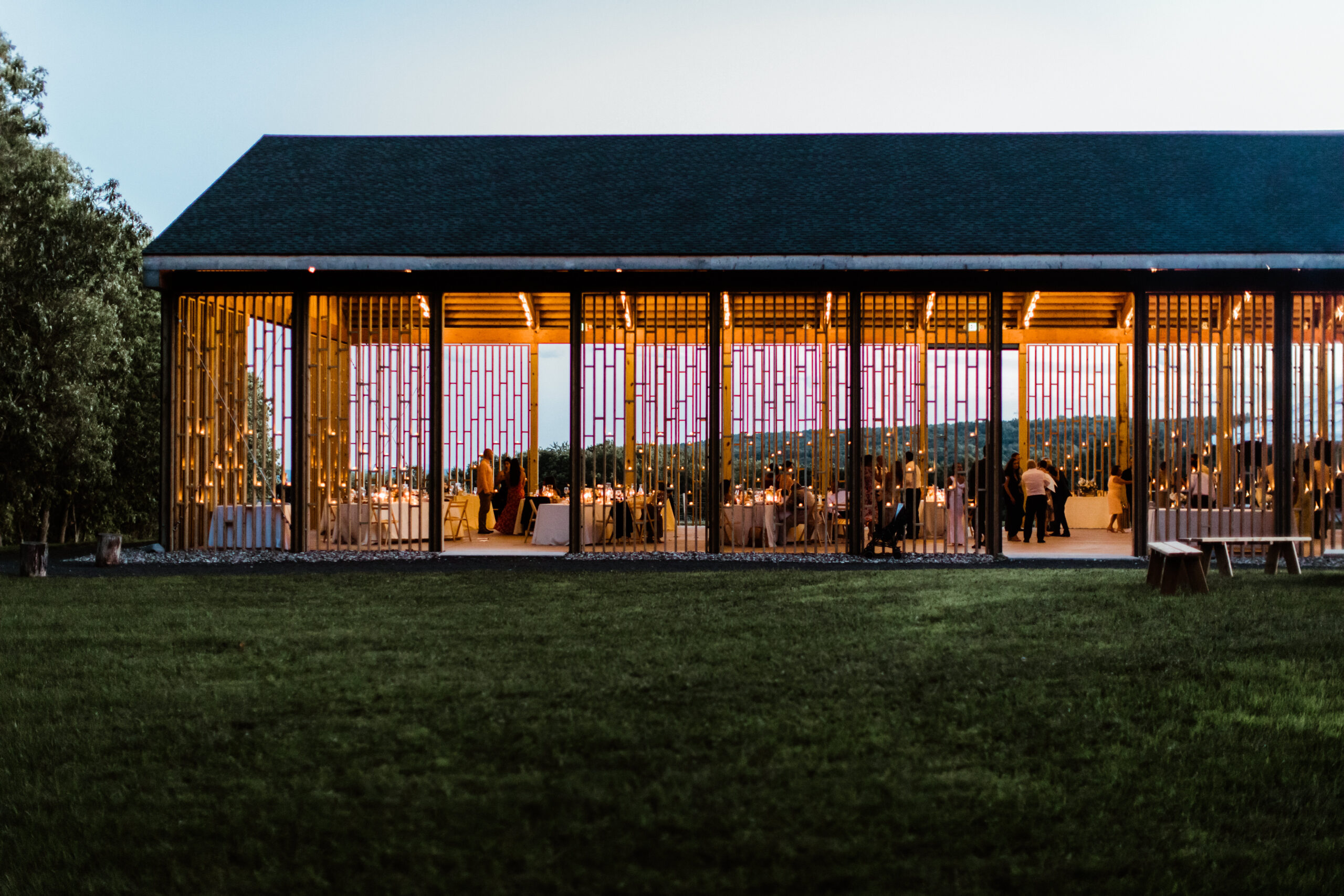 Stunning venue shots during a modern Gather Greene wedding in Upstate New York