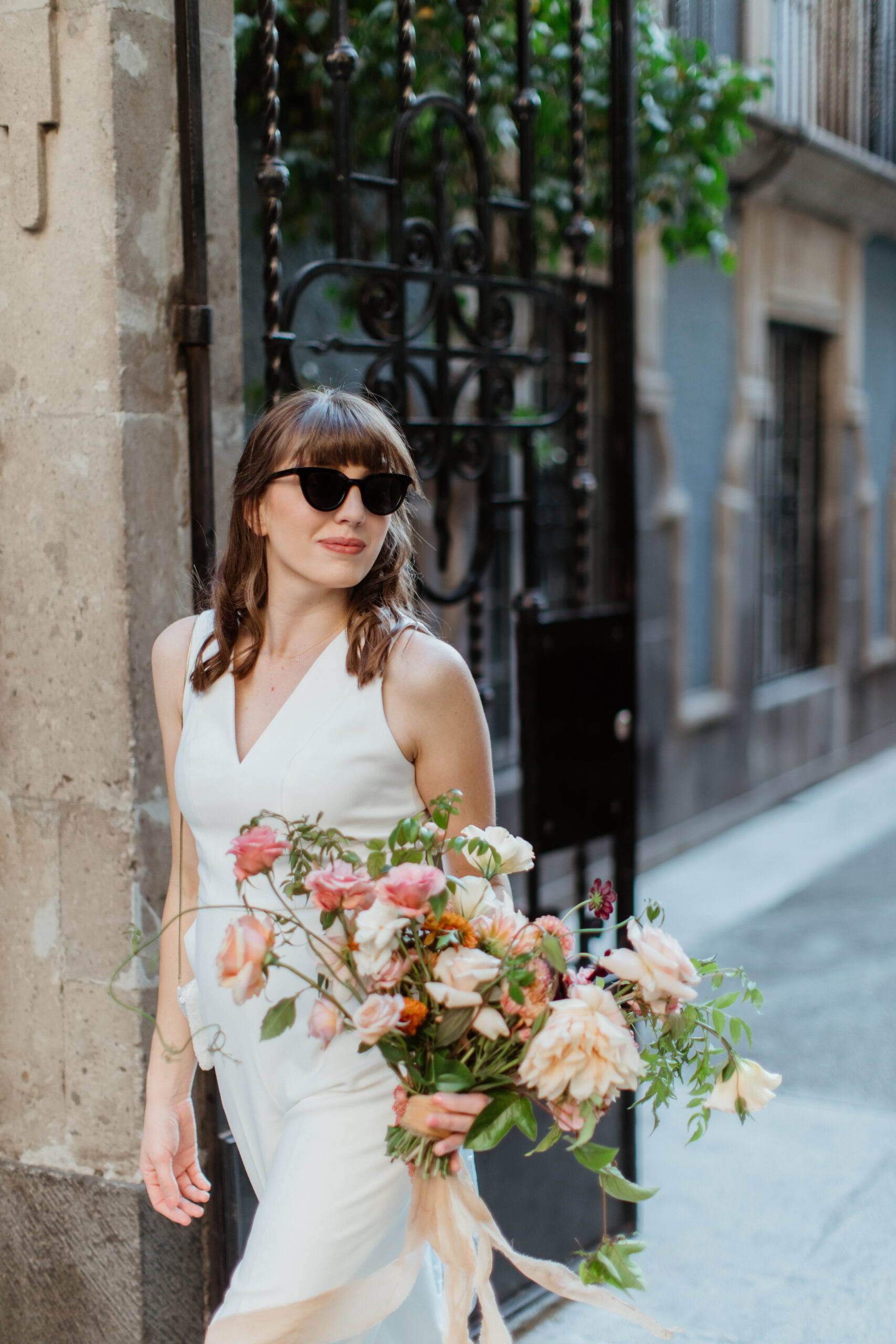 Beautiful bride poses on her stunning Mexico city elopement day