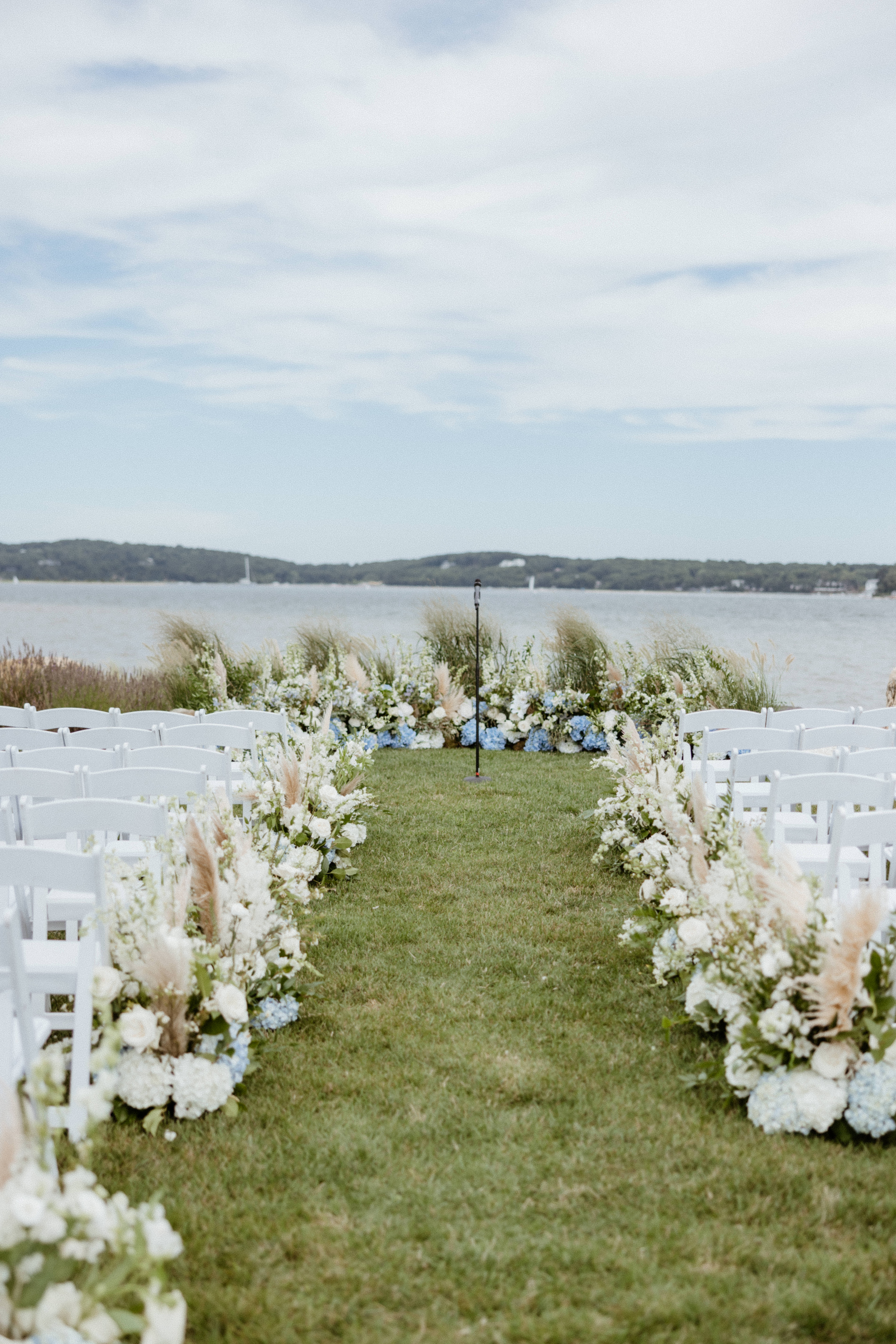 Stunning wedding ceremony site ready in front of the North east sea