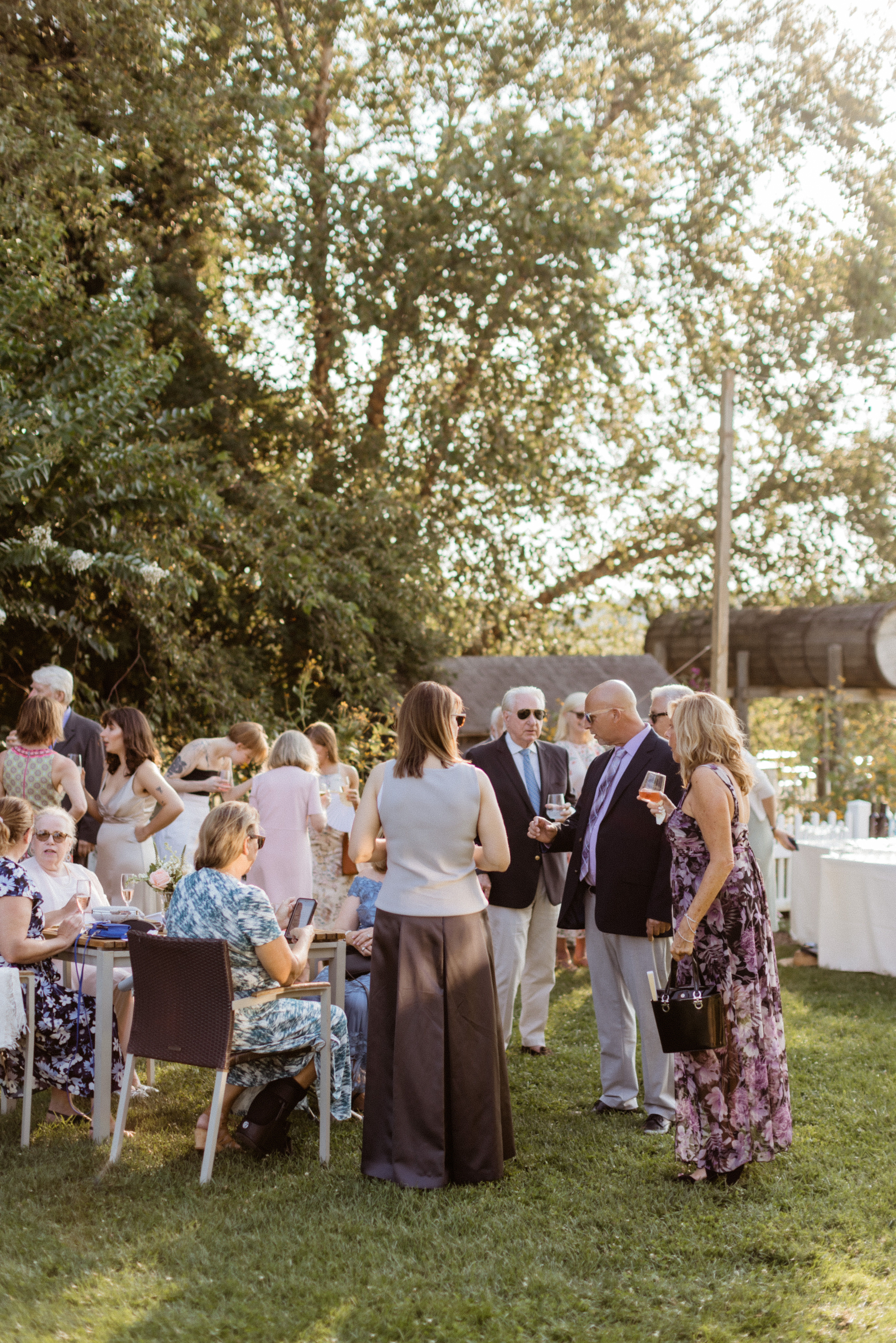 Guests mingle during the cocktail hour on the stunning New York wedding venue