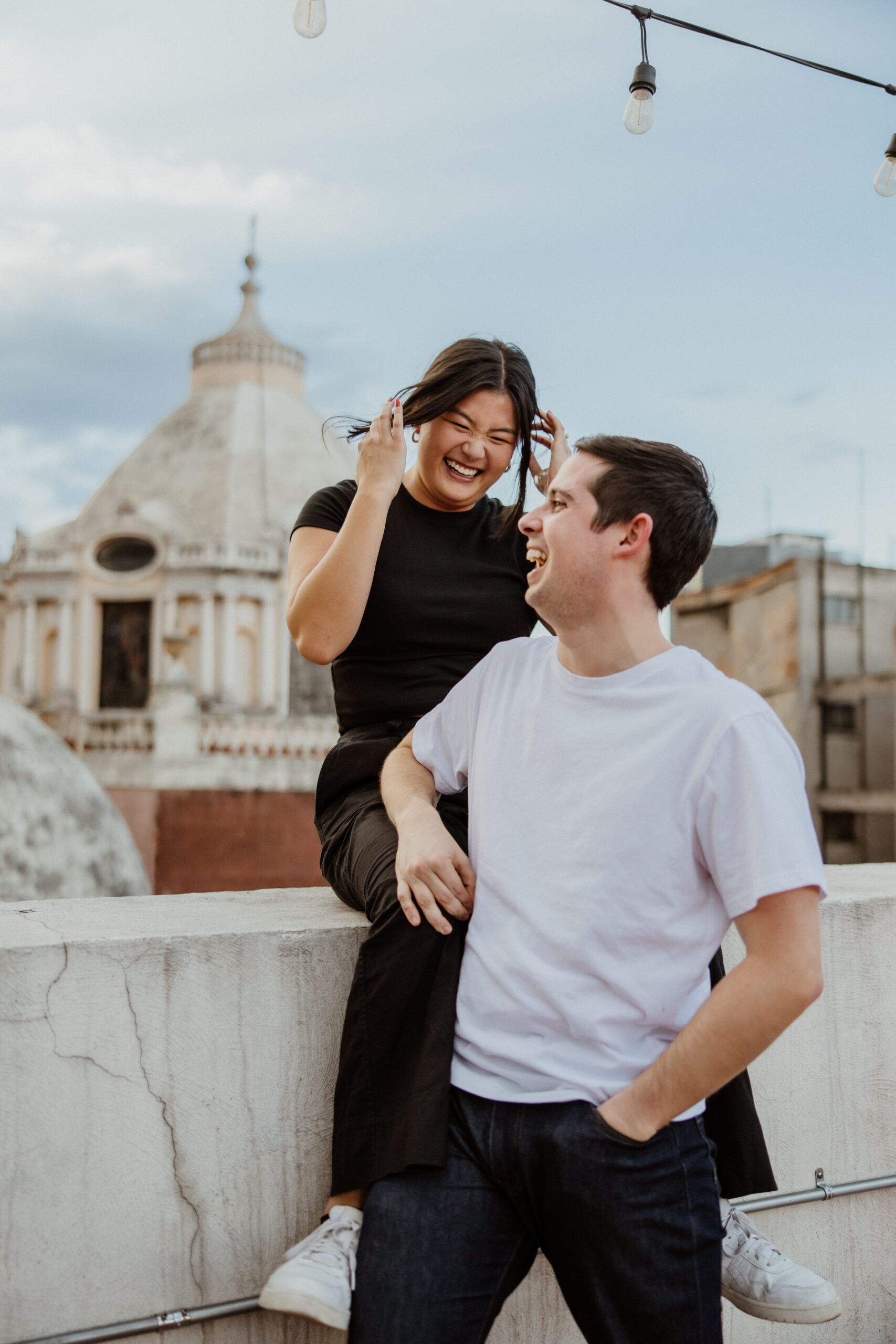 candid Mexico City engagement photoshoot