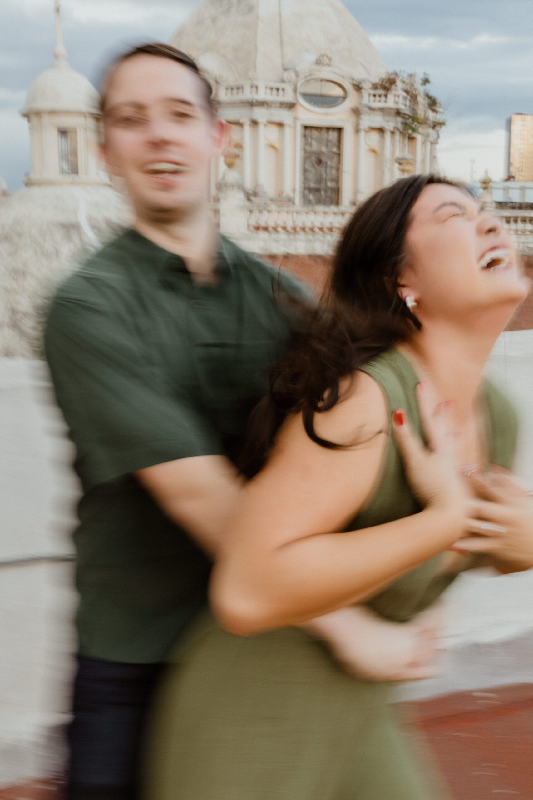 candid Mexico City engagement photoshoot