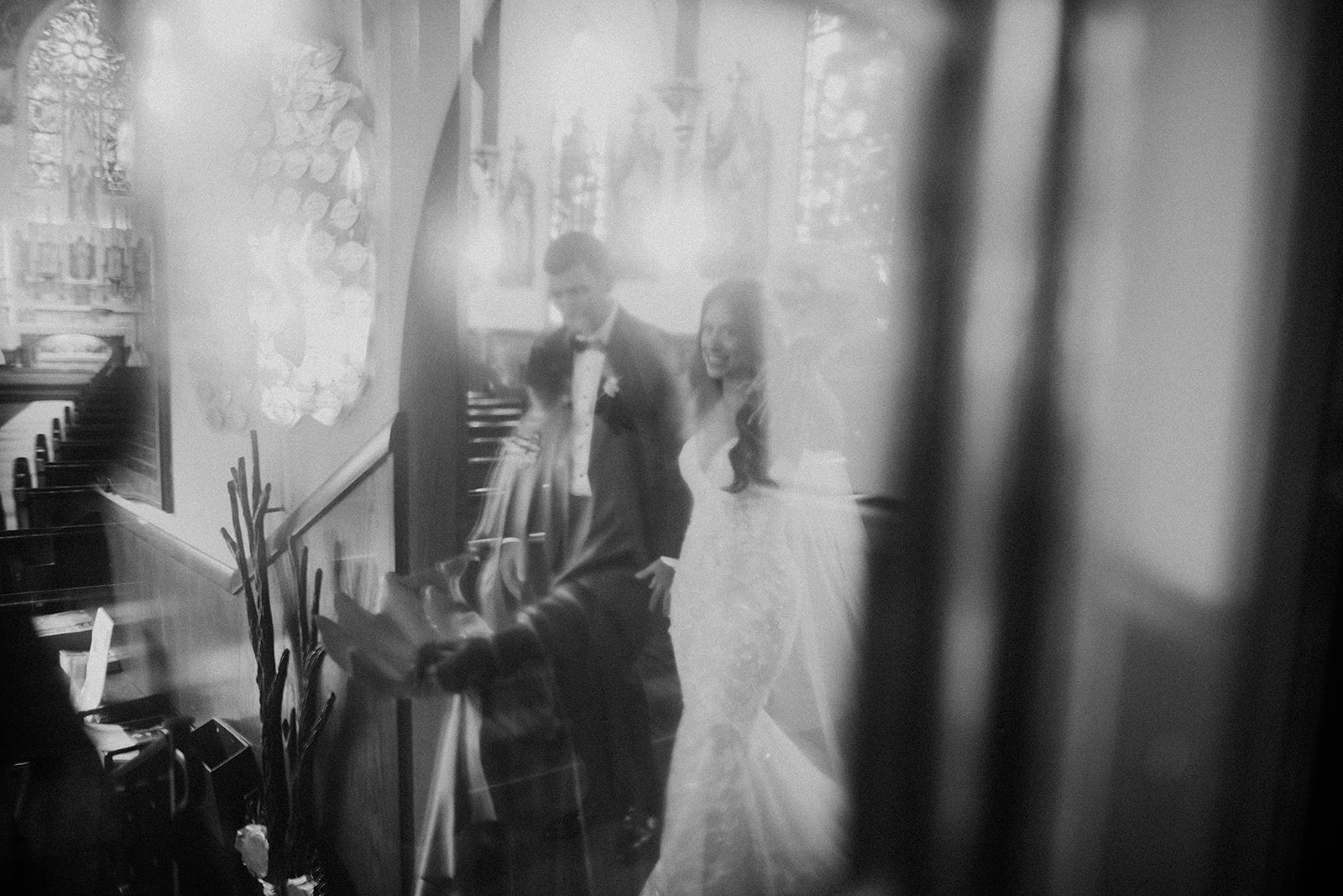 gorgeous bride and groom pose together after their ceremony on long island