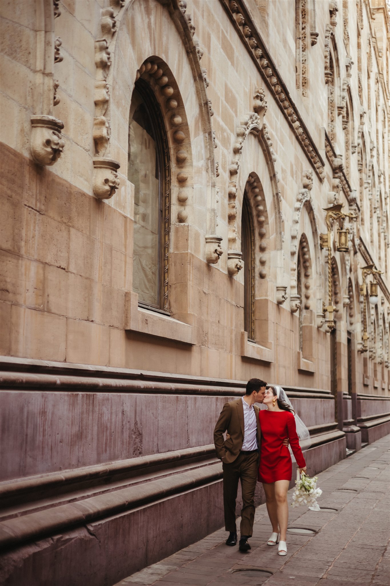  stunning bride and groom pose in Mexico City after their elegant destination elopement