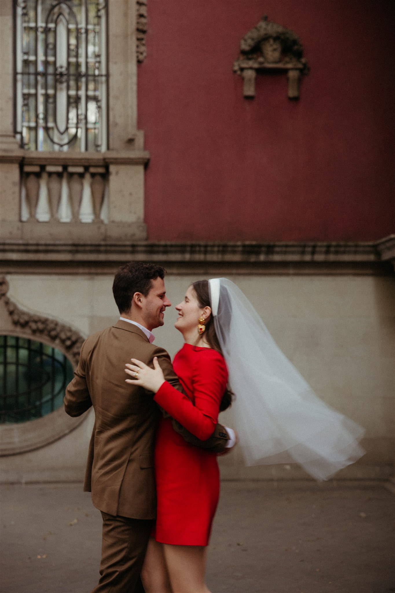  stunning bride and groom pose in Mexico City after their elegant destination elopement