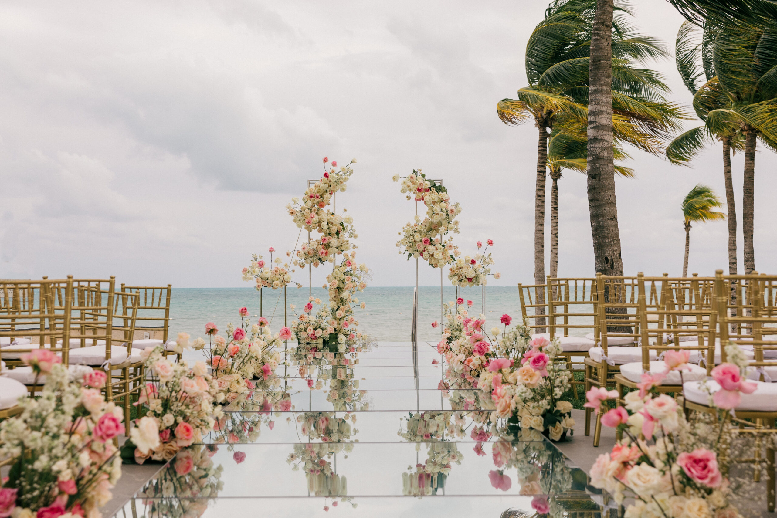 elegant Cancun beach wedding ceremony site