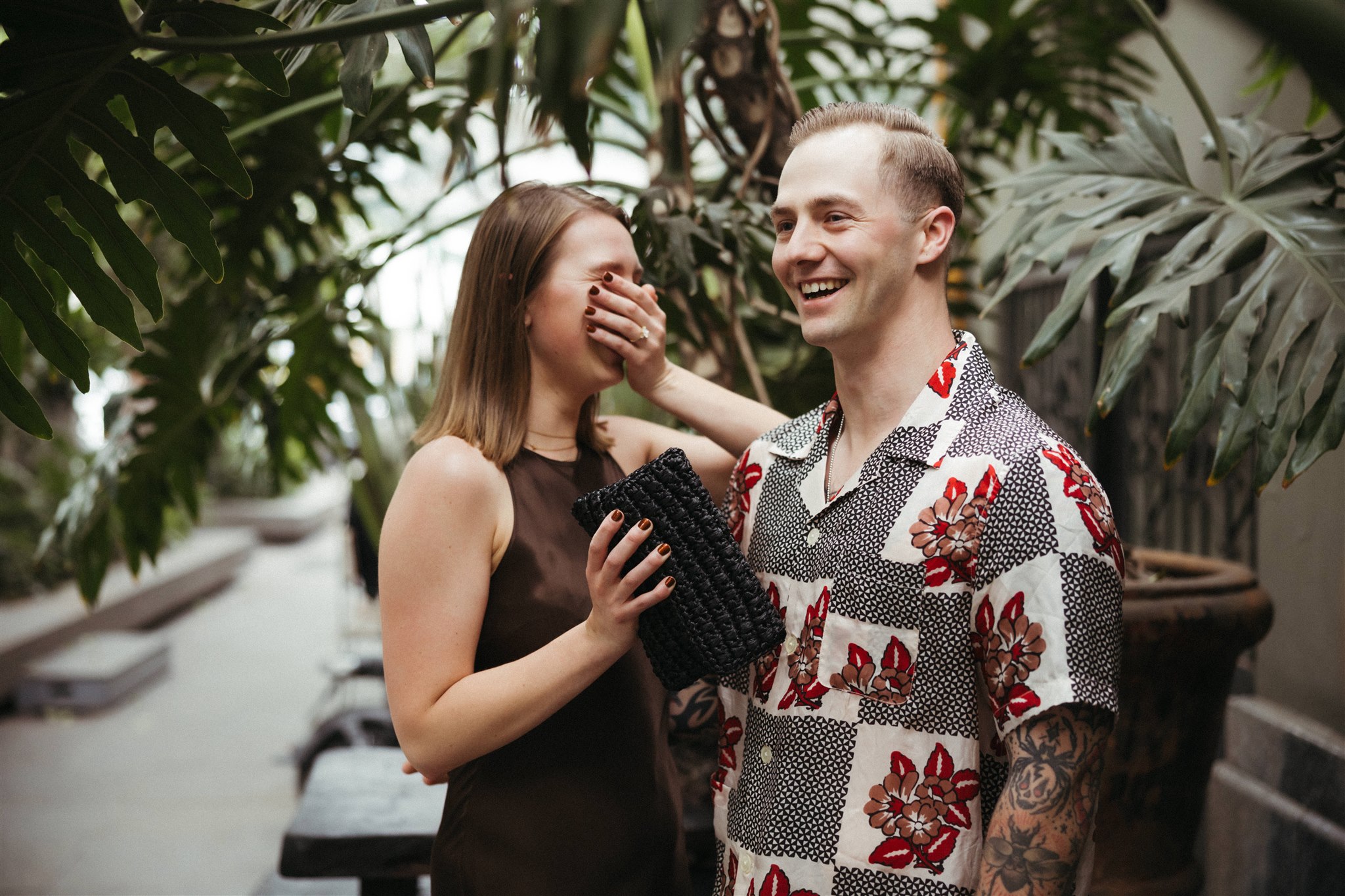 stunning couple celebrate during their Mexico City surprise proposal photoshoot