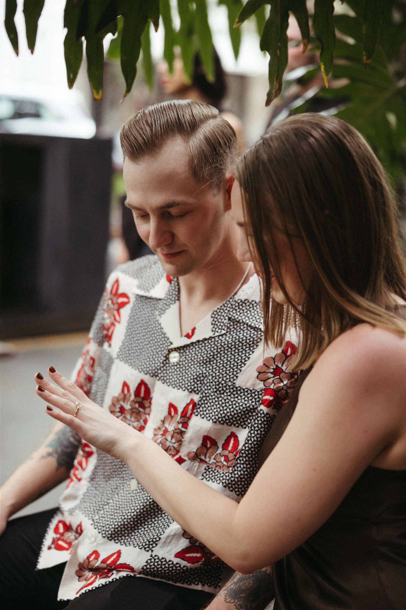 beautiful couple share a moment together during their Mexico City photoshoot