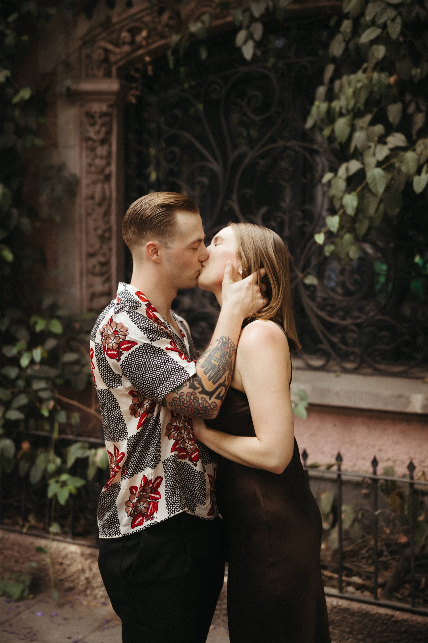 beautiful couple share a moment together during their Mexico City photoshoot