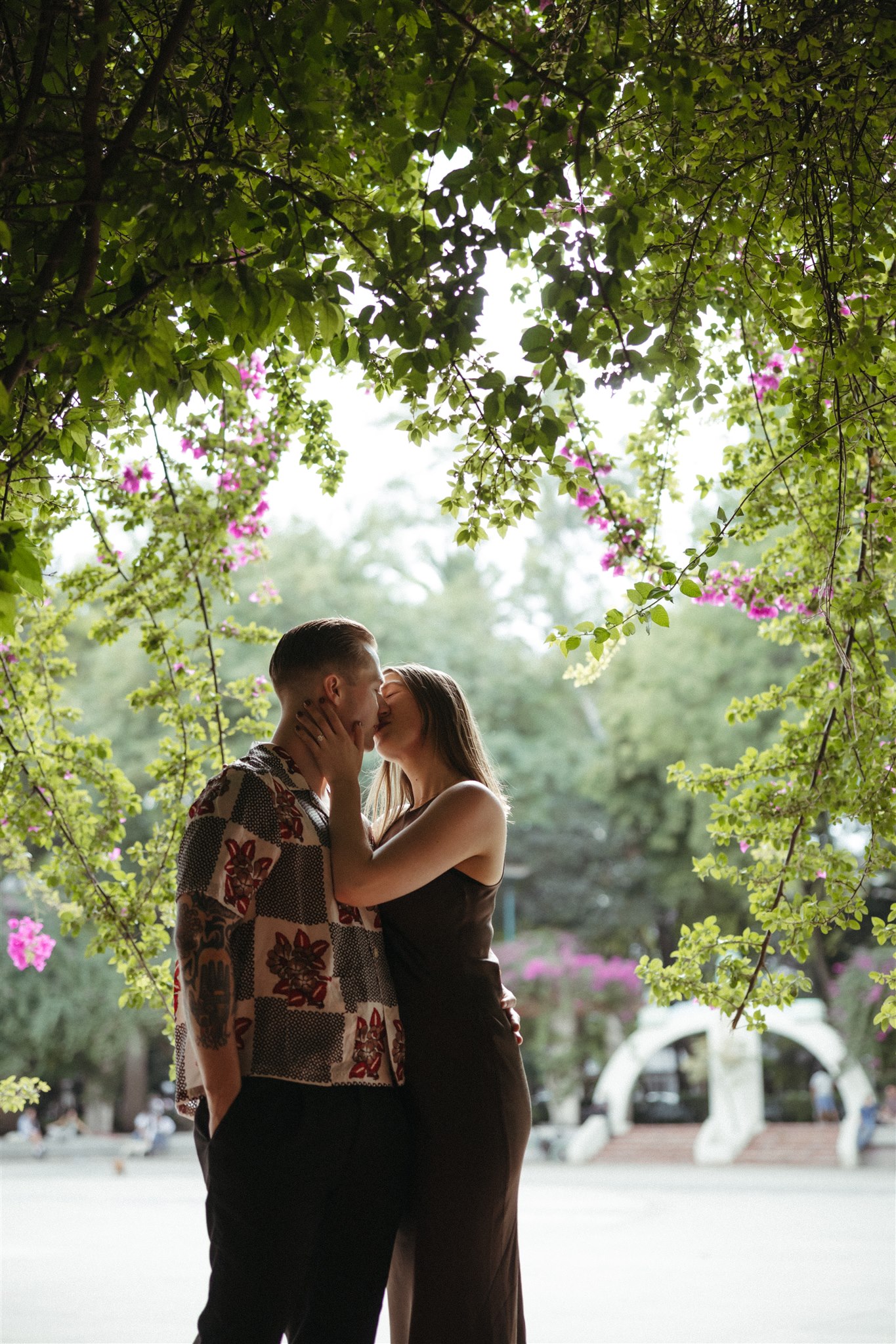 beautiful couple share a moment together during their Mexico City photoshoot