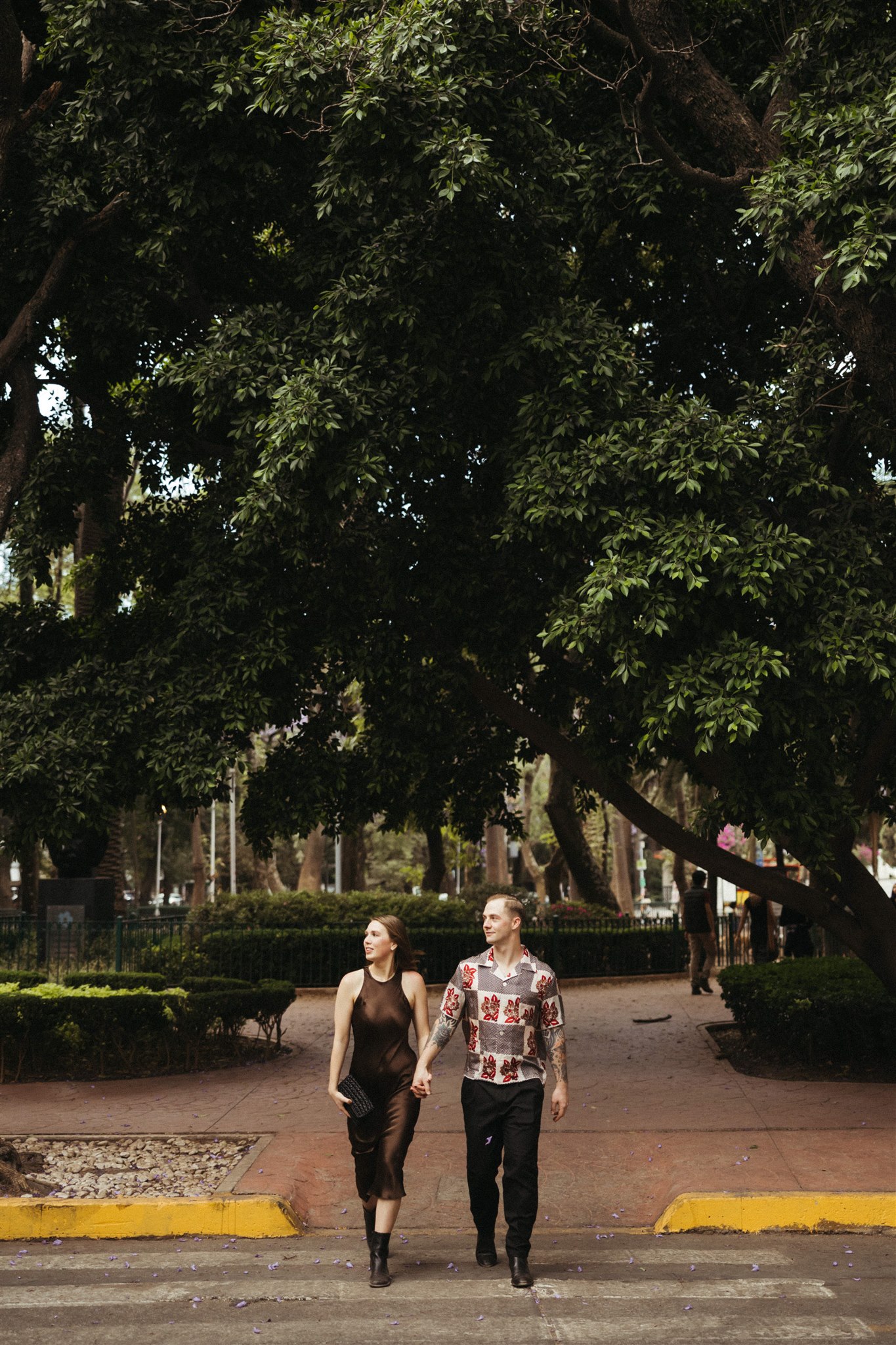 beautiful couple share a moment together during their Mexico City photoshoot