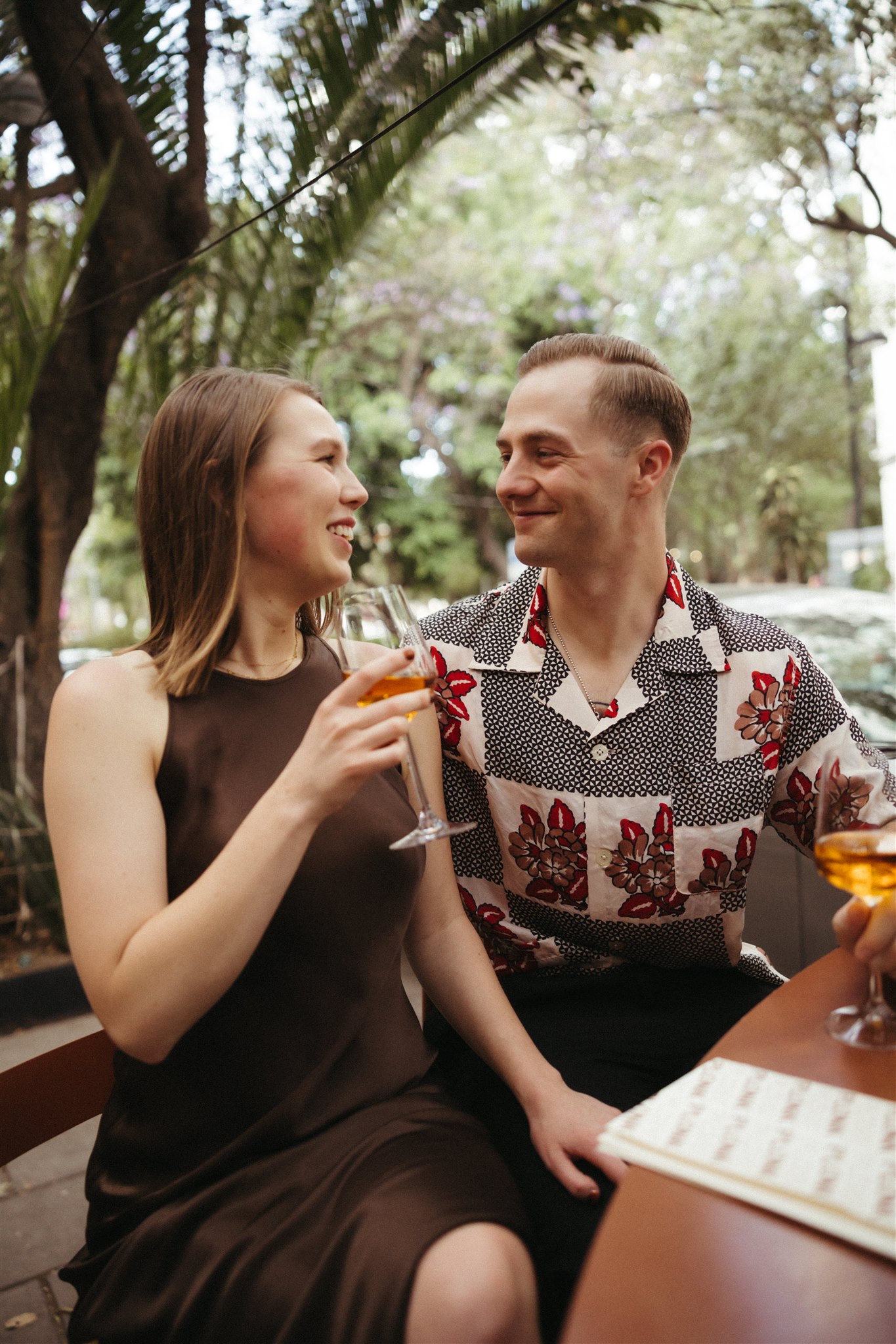 beautiful couple share a moment together during their Mexico City photoshoot