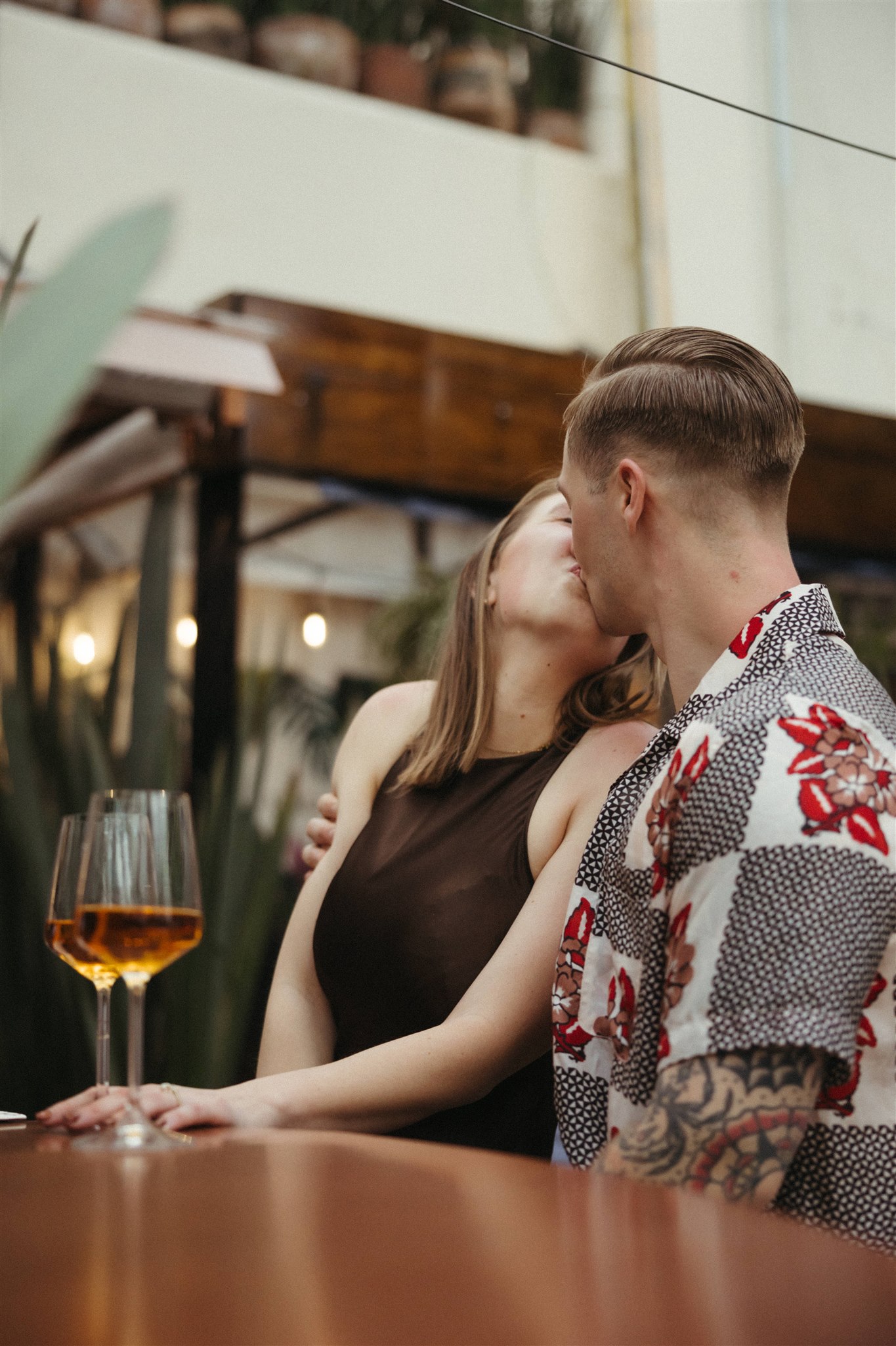 beautiful couple share a moment together during their Mexico City photoshoot