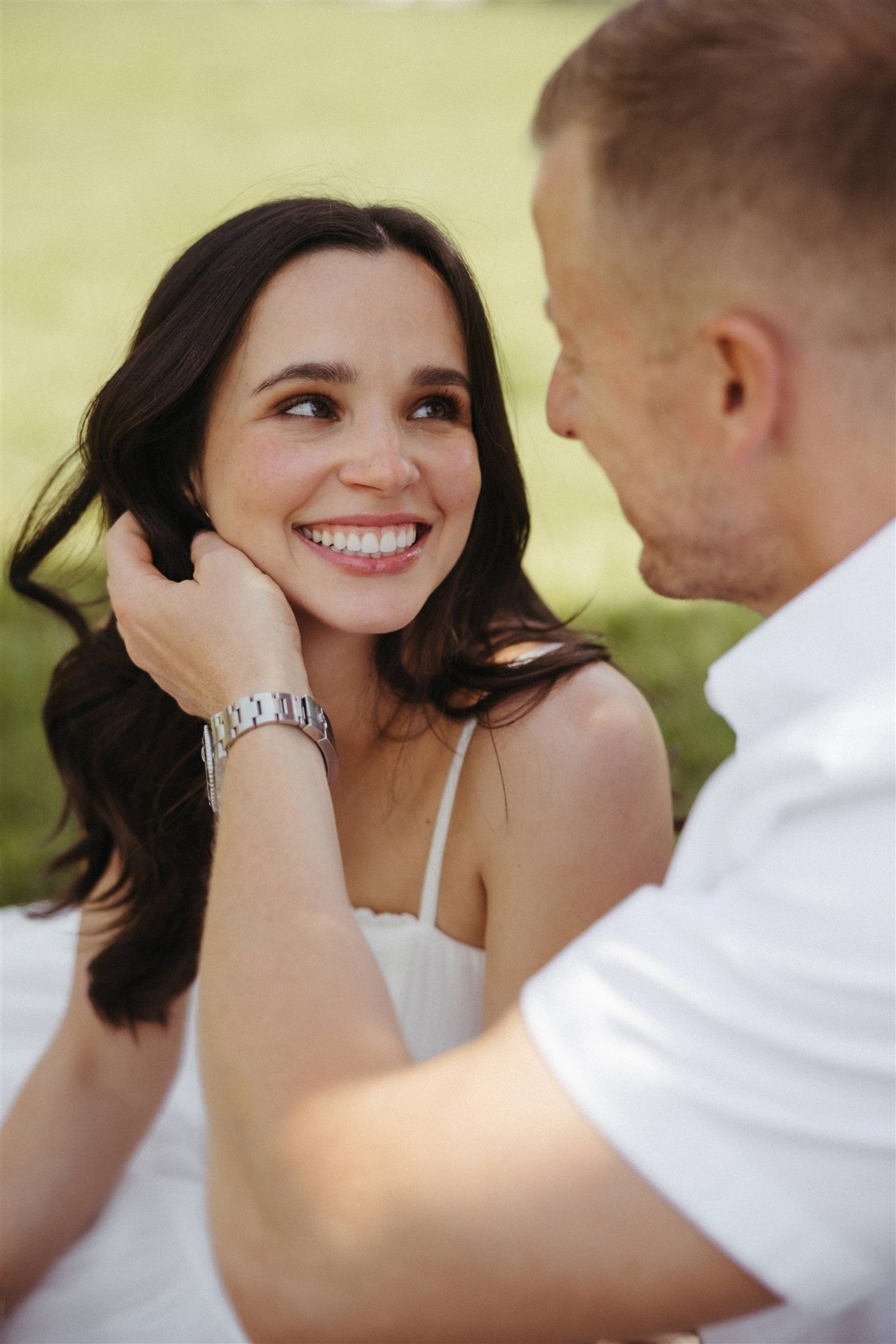 new parents share an intimate moment together