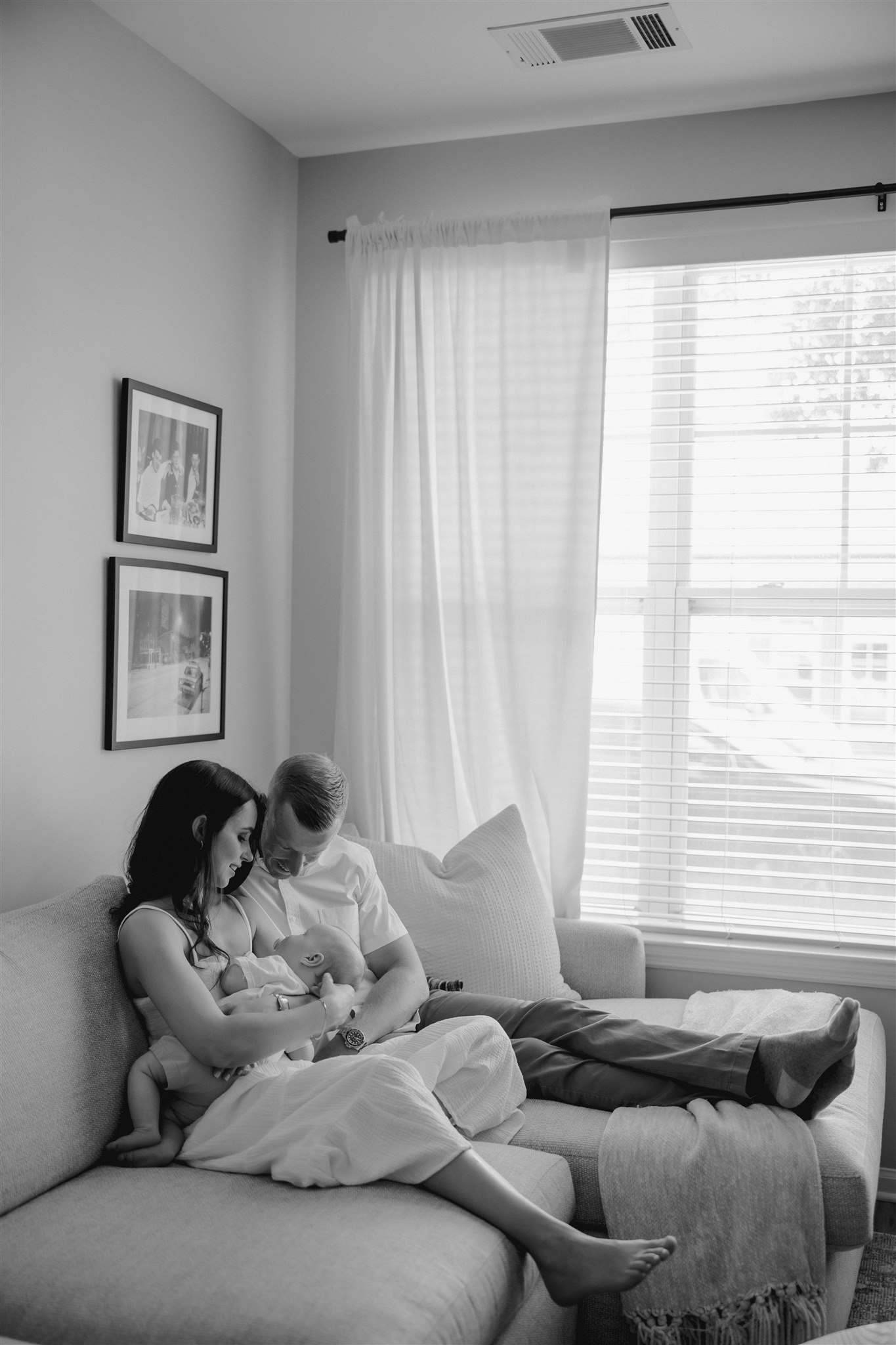 family poses during their in home family photoshoot