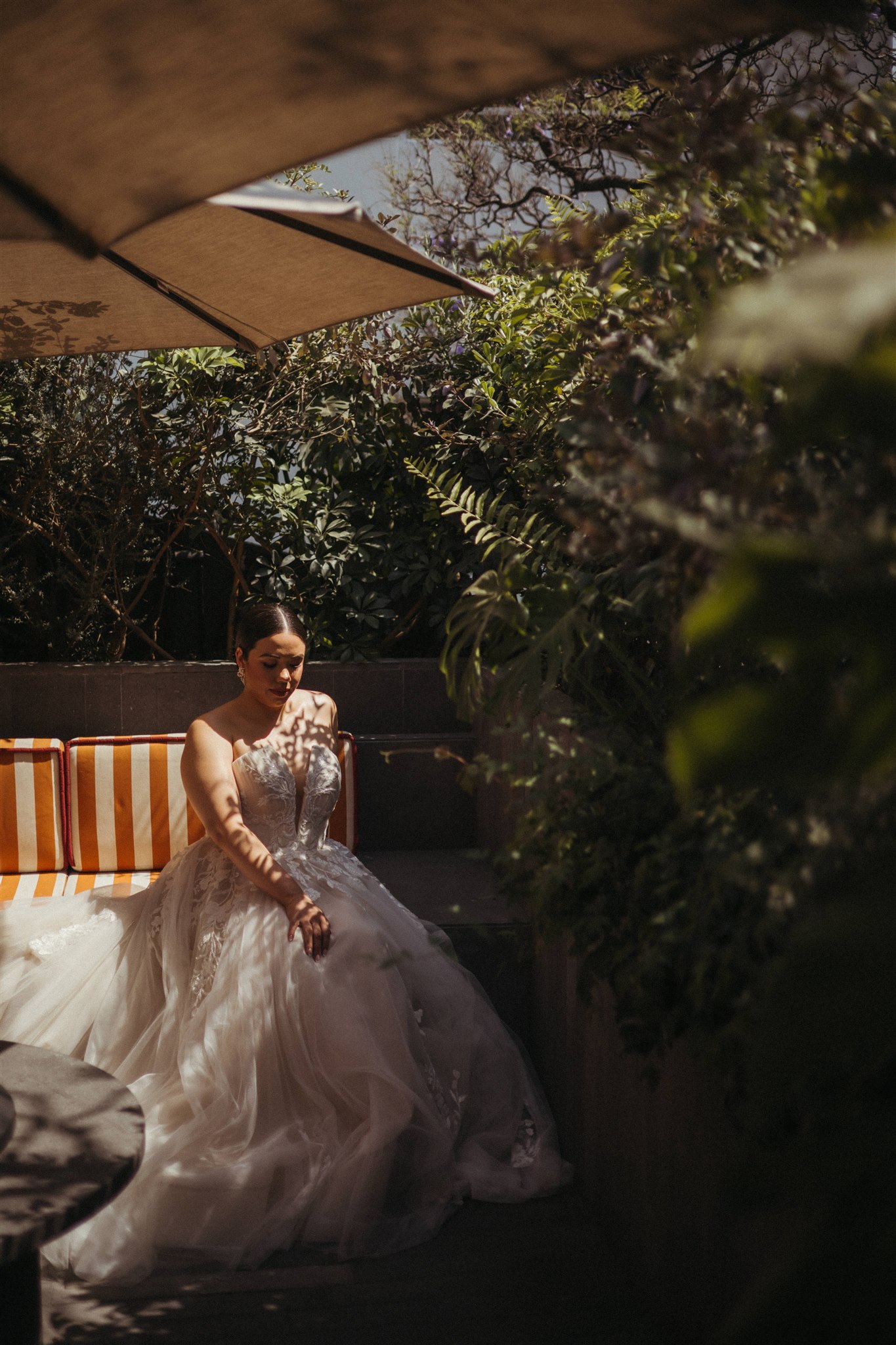 elegant bride poses for a portrait before her wedding day
